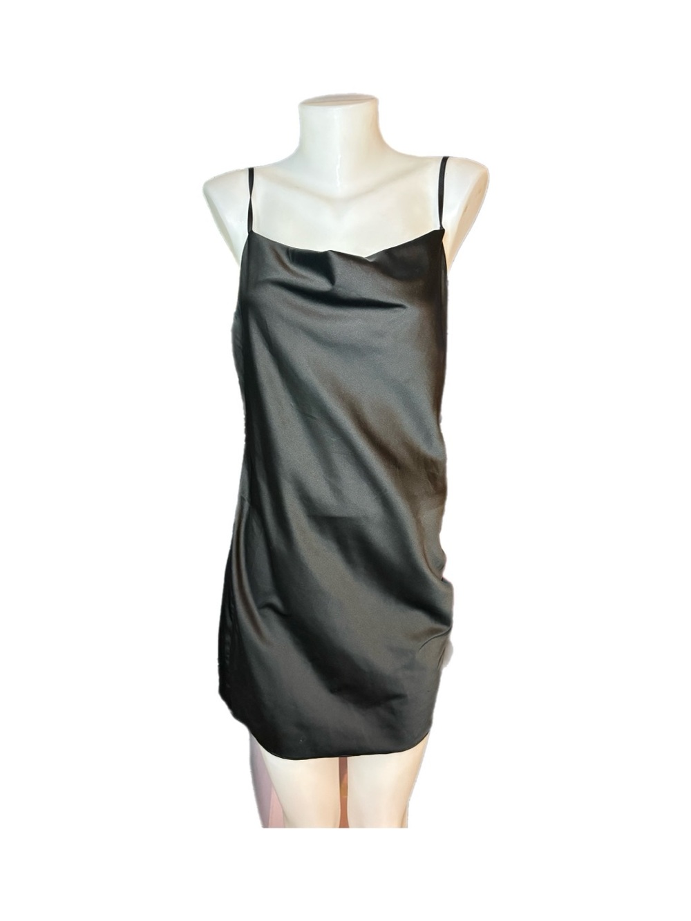 Sans Souci Black Satin Slip with Adjustable Straps